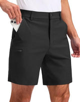 Pudolla Men's Casual Shorts 7 Inch Golf Shorts Stretch Dress Work Shorts for Men with 4 Pockets Quick Dry Lightweight