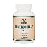 Lumbrokinase Enzymes Supplement - 120 Capsules (Max Activity 10,000 FU/Gram) 150mg per Serving (No Fillers, Manufactured in The USA) for Cardiovascular and Blood Circulation Support by Double Wood