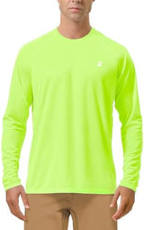 Roadbox Mens UPF 50+ UV Sun Protection Shirts Outdoor Long Sleeve SPF Rash Guard for Fishing Hiking Swimming Running