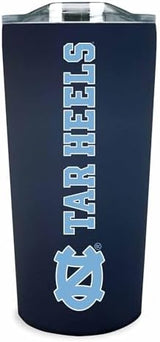 Campus Colors College Stainless Steel, Double Walled, Vacuum Insulated, Reusable Collegiate Tumbler with Slider-Top Lid for Travel, Sports, and Coffee,18 oz (North Carolina Tar Heels - Navy)