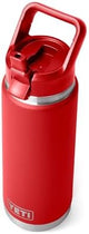 YETI Rambler 26 oz Bottle, Vacuum Insulated, Stainless Steel with Color Matching Straw Cap