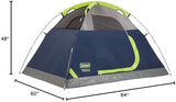 Coleman Sundome Camping Tent with Rainfly, 2/3/4/6 Person Tent Sets Up in 10 Mins, Weatherproof Shelter for Camping, Festivals, Backyard, Sleepovers, & More