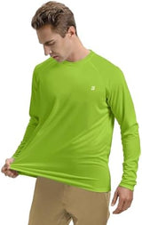 Roadbox Mens UPF 50+ UV Sun Protection Shirts Outdoor Long Sleeve SPF Rash Guard for Fishing Hiking Swimming Running