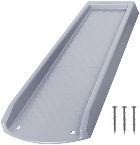 Rain Gutter Downspout Splash Block, Gutter Downspout Extensions for Water Drainage, 24" Gutter Splash Guards Downspout Extender, Fixable Down spout Drain Trays with PE Nails(1 Pack, Gray)