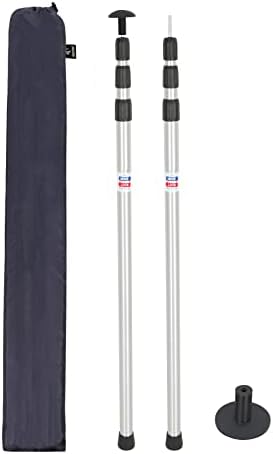 REDCAMP Aluminum Adjustable Camping Tarp Poles, Set of 2, 90" Telescoping Lightweight Tent Poles for Shelter, Hammock Rain Fly, Awning