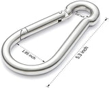 sprookber Stainless Steel Spring Snap Hook Carabiner - 304 Stainless Steel Clips, Set of 6