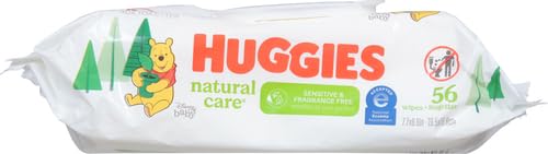 Huggies Natural Care Sensitive Baby Wipes, Unscented, Hypoallergenic, 99% Purified Water, 15 Flip-Top Packs (960 Wipes Total)