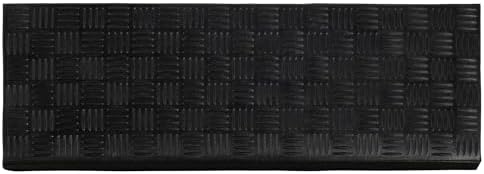 Indoor/Outdoor Hose-Wash Square Edge Design Non-Slip Rubber 10" x 30" Modern Stair Treads for Stairs, Garage, Patio, 5 Pack, Ridged Black