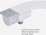 Brondell Bidet Attachment for Toilet SS-250 SimpleSpa Fresh Water Spray with Adjustable Water Pressure Side Arm Control, Slim Bidet Sprayer, Silver Knob (Dual Nozzle)