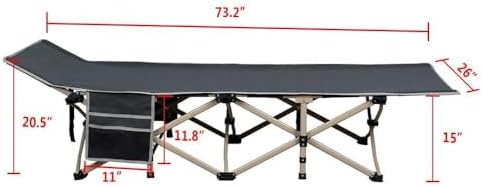 Yaheetech Folding Camping Cot, Portable Military Canvas Sleeping Bed, Outdoor Comfortable Lightweight Bed with Carry Bag for Hiking, Backpack Travel, Home & Office