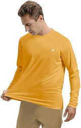 Roadbox Mens UPF 50+ UV Sun Protection Shirts Outdoor Long Sleeve SPF Rash Guard for Fishing Hiking Swimming Running