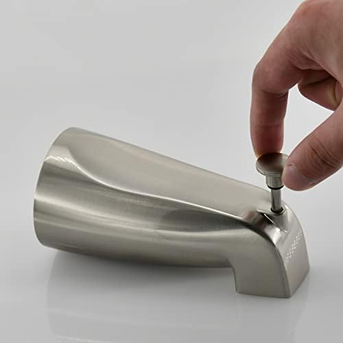 Slip Fit Tub Spout with Pull-Up Diverter for 1/2 inch Copper Tube, Brushed Nickel