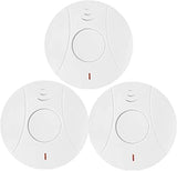 3 Pack Photoelectric Smoke and Carbon Monoxide Detector, Smoke Alarm Sealed-in 10 Year Lithium Battery-Operated (White)