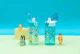 Zak Designs Bluey Sage Kids Water Bottle For School or Travel, 16oz Durable Plastic Water Bottle With Straw, Handle, and Leak-Proof, Pop-Up Spout Cover, 2-Pack Set (Bluey & Bingo)