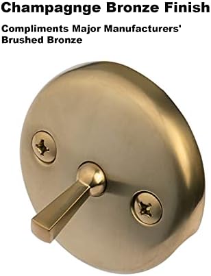 Champagne Bronze Trip Lever Tub Trim Kit Set with Trip Lever Overflow Face Plate, No Putty Gasket, Trip Lever Bathtub Drain with Strainer, Overflow and Matching Screws, No Putty Installation Artiwell