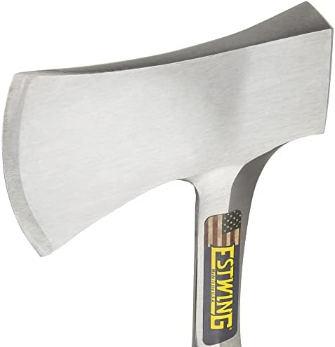 Estwing Sportsman's Axe - 14" Camping Hatchet with Forged Steel Construction & Genuine Leather Grip - E24A