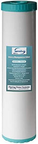 iSpring Whole House Water Filter Cartridge, Iron & Manganese Reducing Water Filter Whole House, 4.5" x 20", Model: FM25B