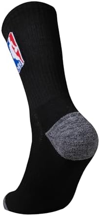 Ultra Game Men's NBA Official Athletic Cushioned Secure Fit Crew Socks-6 Pack