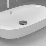 VANCOCO Washbasin Waste Set with Overflow (chrome), Universal Siphon Washbasin with pop-up Waste Valve, Brass Washbasin Waste Set