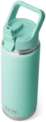 YETI Rambler 26 oz Bottle, Vacuum Insulated, Stainless Steel with Color Matching Straw Cap