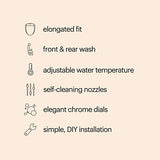 Brondell Bidet Toilet Seat, Non-Electric Swash Ecoseat, Fits Elongated Toilets, White - Dual Temperature, Dual Nozzle System - Bidet with Easy Installation