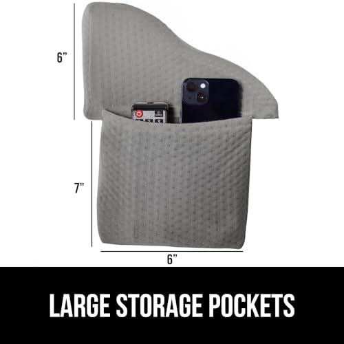 GORILLA GRIP Patent Pending Bed Wedge Pillow Headboard Gap Filler, Comfortable and Supportive High Density Foam Angled Pillows, Stay in Place Gripping Dots, Wedges Between Mattress, Full Size Gray