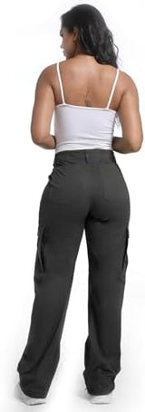 Soulsfeng Women's Baggy Cargo Pants Relaxed Fit Casual Cotton Hiking Pants with 6 Pockets