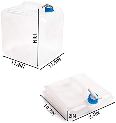 Cedilis 2 Pack 5.3 Gallon Collapsible Water Container with Spigot, Food Safe Water Storage Jug, BPA-Free Camping Water Storage Jug Canteen for Outdoor Hiking and Emergency, Portable, Foldable