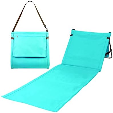 Portable Beach Mat Lounge Chair and Tote (Plain Blue)