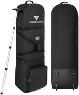 Golf Travel Bags for Airlines with Adjustable Support Rod and Detachable Shoulder Straps, Soft Foldable Golf Club Travel Covers, 900D Heavy Duty Oxford -Universal Size