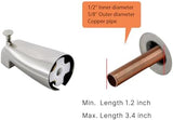 Slip Fit Tub Spout with Pull-Up Diverter for 1/2 inch Copper Tube, Brushed Nickel