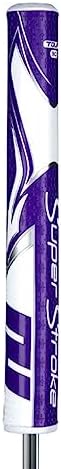SuperStroke Zenergy Tour 3.0 Golf Putter Grip with No Taper Enhanced SPYNE Technology, New Multi-Zone Texturing and Tech-Port, Purple/White