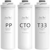 SimPure T1-100/1-400UV 6-Month Replacement Filter Cartridge Pack Set for Model T1-100, T1-400UV (1*PP + 1*CTO + 1*T33)