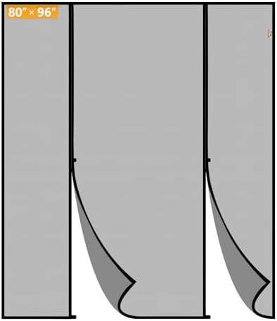 yotache Magnetic Screen Door Fit 80"x96" Doors, Screen Size 82" W x 97" L, Double-Sided Opening Screen Reinforced Mesh with Strong Magnets for Balcony, French, Sliding Glass Door