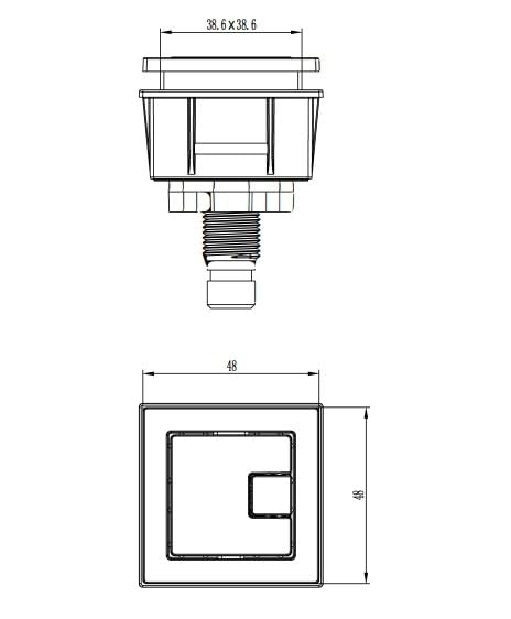 Square Flush Button for Concealed Cistern Dual Eco 6/3L - Gun Metal Grey