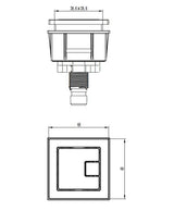 Square Flush Button for Concealed Cistern Dual Eco 6/3L - Gun Metal Grey