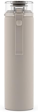 Ello Syndicate 20oz Reusable Glass Water Bottle with One-Touch Leak Proof Flip Lid and Protective Non-Slip Silicone Sleeve and Carry Loop for Coffee, Tea and Water, BPA-free Dishwasher Safe