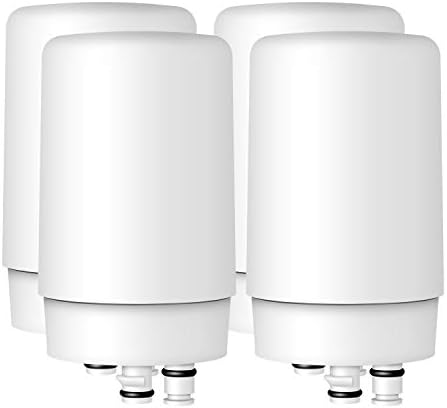 Aqua Crest Faucet Filter Replacement - Brita 36311, FR-200, FF-100 Filter Replacements (Pack of 4, White)