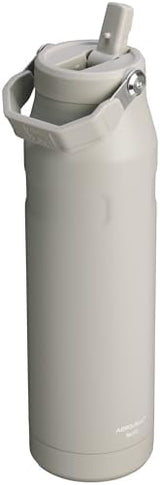 Stanley IceFlow Flip Straw 2.0 Water Bottle 36 OZ | Built-In Straw with Larger Opening | Lightweight & Leak-Resistant | Insulated Stainless Steel | BPA-Free | Ash