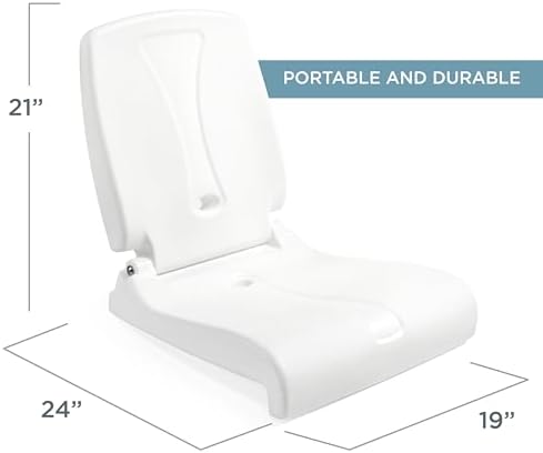 Step2 Foldable Adult Flip Seat, Portable Outdoor Chair for Poolside, Tailgating, Camping, Picnic Chair, Provides Back Support When Sitting on Ground, White