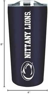 Campus Colors NCAA Stainless Steel Tumbler perfect for Gameday - 18 oz - Double Walled - Keeps Drinks Perfectly Insulated (Penn State Nittany Lions - Navy)