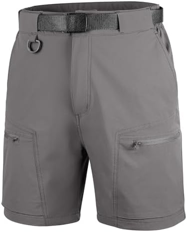 FREE SOLDIER Men's Cargo Hiking Shorts with Belt Lightweight Quick Dry Tactical Shorts with Pockets for Casual Work Golf