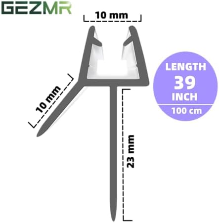 2-Pack Frameless Shower Door Bottom Seal (3/8'' X 39'') Clear Glass Shower Door Seal Strip Shower Door Sweep can Covers up to 23mm Gap - Stop Leaks