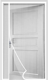 Side Opening Magnetic Screen Door, Fit Door Size 32 x 80 Inch, Reversible Left and Right Removable Screen Door Mesh with Strong Magnet, Actual Mesh Size 34" x 81", White