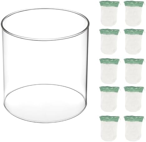 10-Pack Propane Lantern Mantles with Glass Globe: U-Shape & Standard Replacement Parts for Camping Lanterns. Clear Lantern Globe Compatible with Coleman Fuel Lanterns