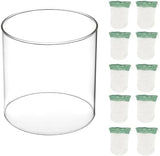 10-Pack Propane Lantern Mantles with Glass Globe: U-Shape & Standard Replacement Parts for Camping Lanterns. Clear Lantern Globe Compatible with Coleman Fuel Lanterns