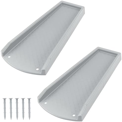Splash Blocks for Gutters Downspouts, 24" Downspout Extensions for Rain Water Drainage, Thickened Gutter Splash Guard with Fixing Piles(2 Pack, Gray)