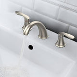 Bathroom Sink Faucet, Faucet for Bathroom Sink, Widespread Brushed Nickel Bathroom Faucet 3 Hole with Stainless Steel Pop Up Drain and cUPC Lead-Free Hose - (Brushed Nickel 2 Packs)