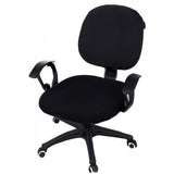 Smiry Stretch Jacquard Office Computer Chair Covers, Removable Washable Universal Desk Rotating Chair Slipcovers Protector, Seat + Backrest Cover, Black