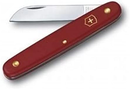 Victorinox Floral Knife, straight 4" blade, red handle 3.9050
